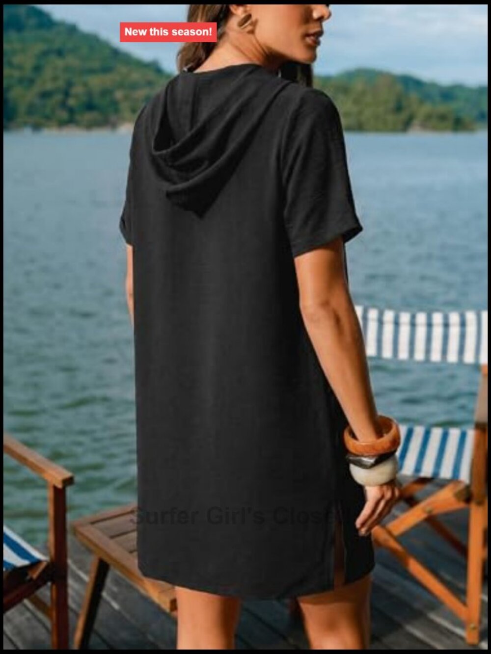 Button Down Shirt Style Swim Coverup Short Sleeve Beach Dress Lightweight - Picture 2 of 4